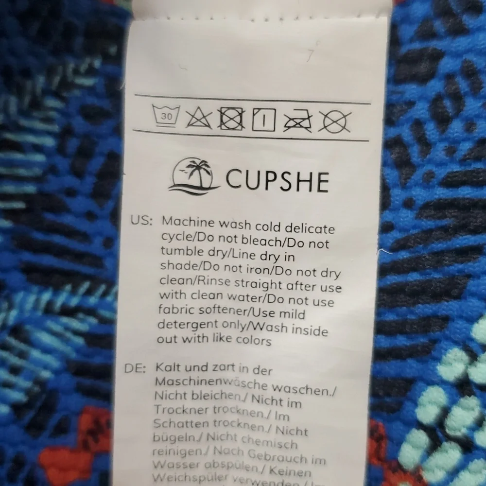 Cupshe Blue Leaf Print Maternity Swimsuit